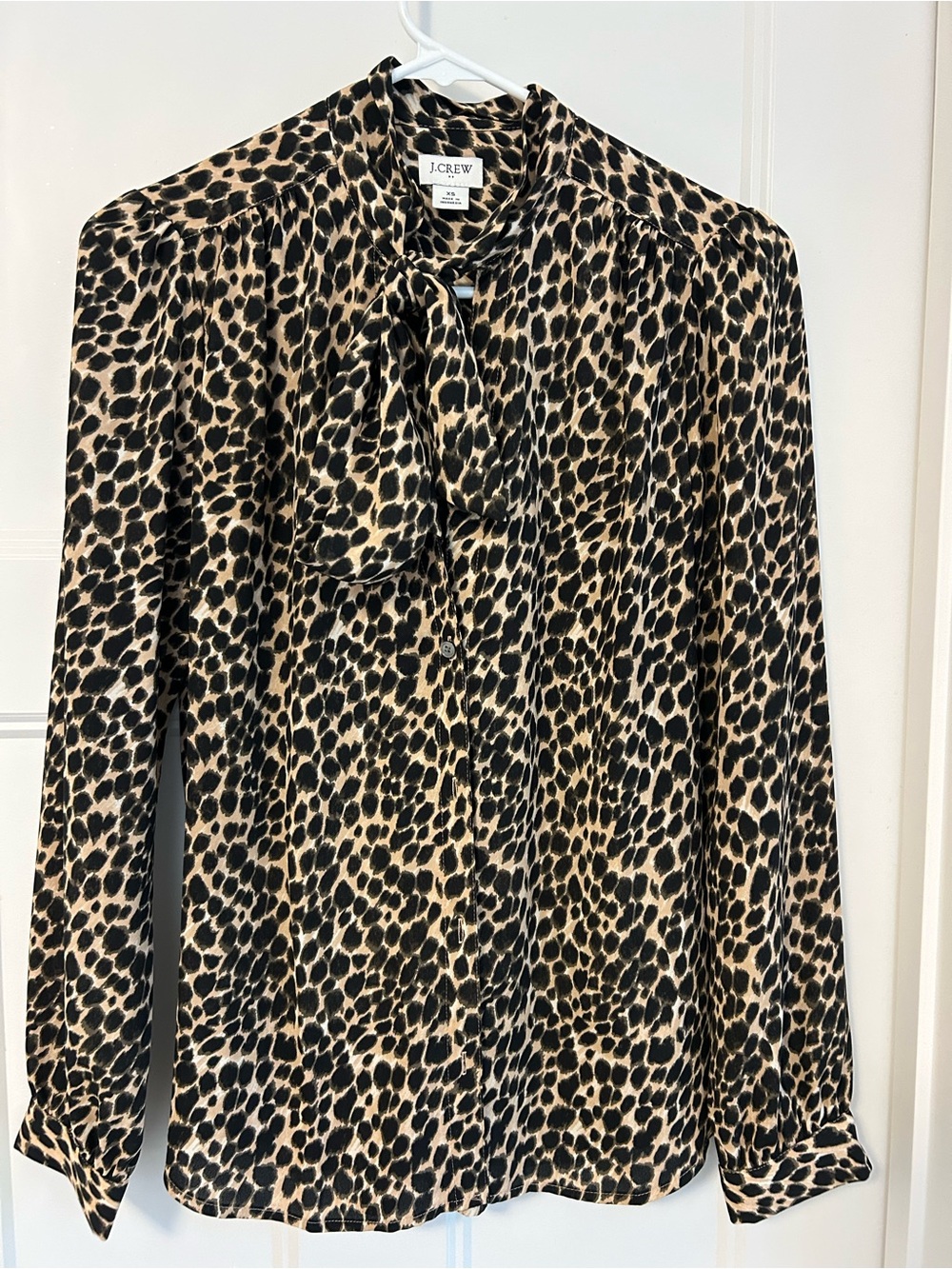Jcrew Leopard Print Long Sleeve Blouse - size XS